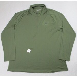 Under Armour Pullover Mens 3XL Olive Green Quarter Zip Long Sleeve Loose Top